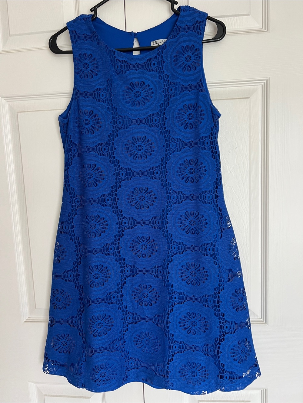 Blue Lace A-Line sleeveless Dress
Size 6